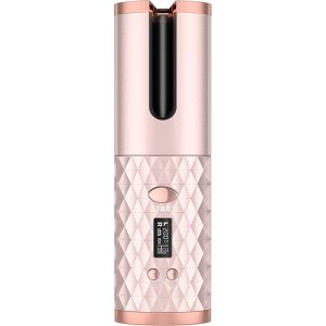 Modelador de Cabelo Automático Wireless SL-886 Portátil - Rosa/Dourado