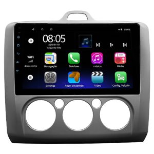 Multimídia Hetzer A1 Android 10 Tela de 9" Ford Focus 2009 - Ar Analógico Prata