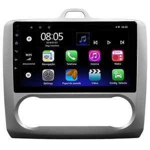 Multimídia Hetzer A1 Android 10 Tela de 9" Ford Focus 2009 - Ar Digital Prata