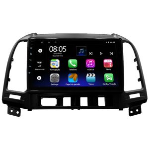 Multimídia Hetzer A1 Android 10 Tela de 9" Hyundai Santa Fé 2010/2012  Preto