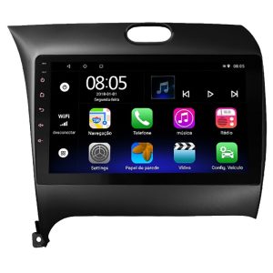 Multimídia Hetzer A1 Android 10 Tela de 9" Kia Cerato 2016/2018 - Preto Carvão