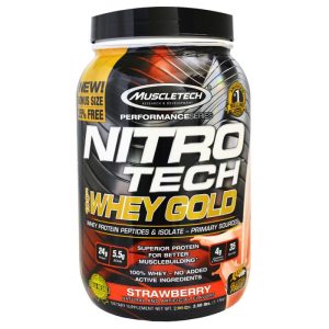 Muscletech Performance Nitro Tech 100% Whey Gold Strawberry 1.13Kg