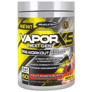 Muscletech Performance Vapor X5 Pre-Workout Fruit Punch Blast 263g