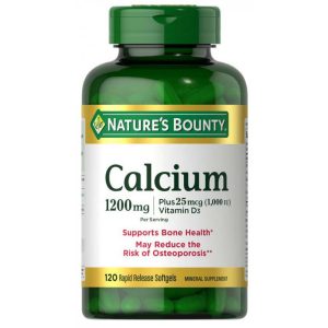 Natures Bounty Calcium 1200mg Plus 25mcg Vitamin D3 120 Capsulas