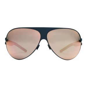 Óculos de Sol Mykita Bernhard Willhelm Franz F65 Navy Blue Rose Gold Flash