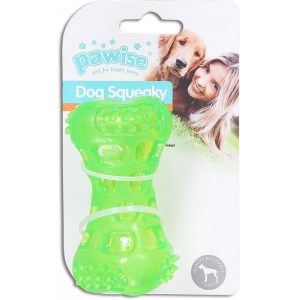 Osso Termoplástico Verde 9.5cm - Pawise Dog Squeaky 14507