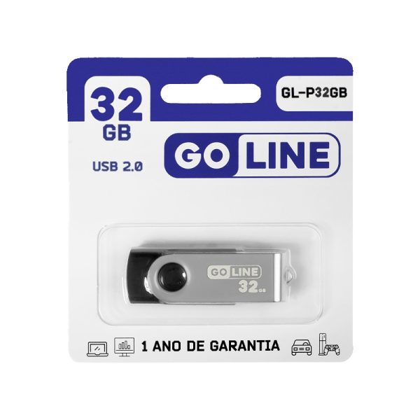 Pendrive GoLine 32GB 2.0 GL-P32GB Preto