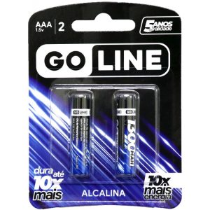 Pilha GoLine AAA Alcalina 1300mAh (2 Unidades)