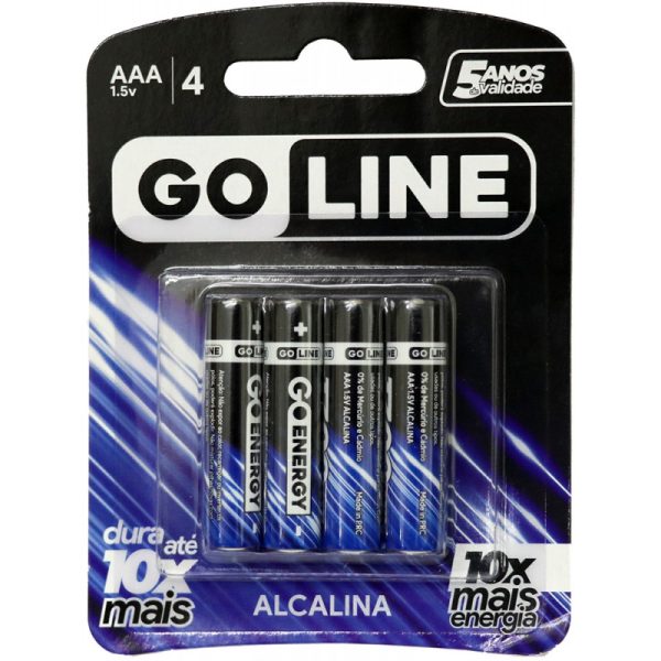 Pilha GoLine AAA Alcalina 1300mAh (4 Unidades)