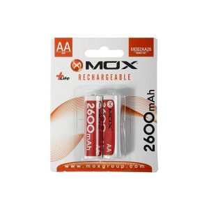 Pilha MOX AA Recarregável 2600mAh MOB2AA26 (2 Unidades)