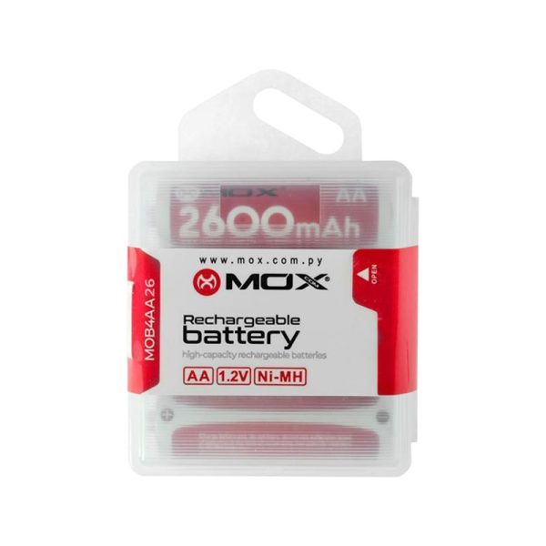 Pilha MOX AA Recarregável 2600mAh MOB4AA26 (4 Unidades)