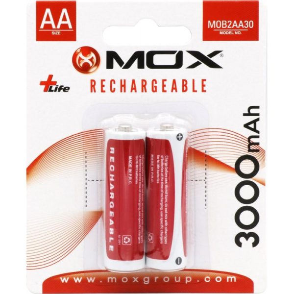 Pilha MOX AA Recarregável 3000mAh MOB2AA30 (2 Unidades)