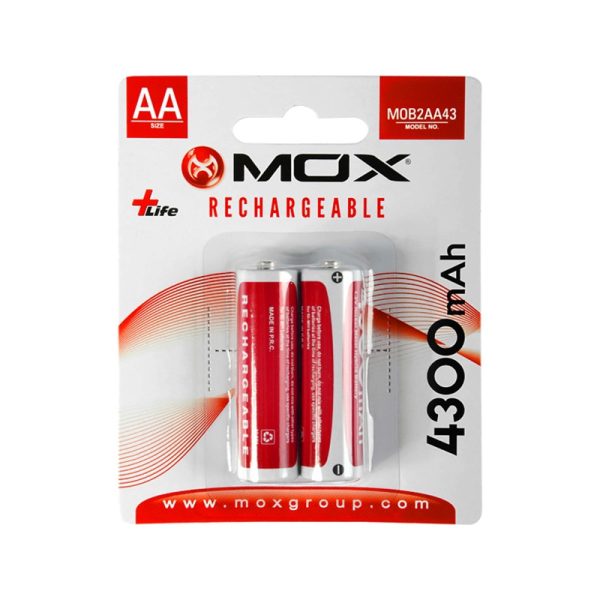 Pilha MOX AA Recarregável 4300mAh MOB2AA43 (2 Unidades)