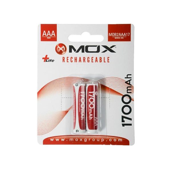 Pilha MOX AAA Recarregável 1700mAh MOB2AAA17 (2 Unidades)