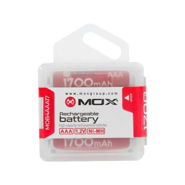 Pilha MOX AAA Recarregável 1700mAh MOB4AAA17 (4 Unidades)