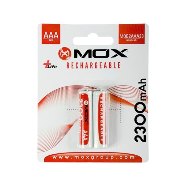 Pilha MOX AAA Recarregável 2300mAh MOB2AAA23 (2 Unidades)