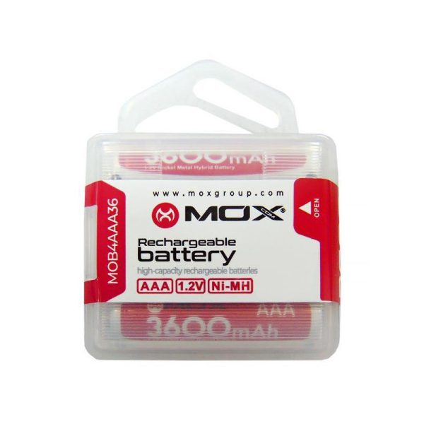 Pilha MOX AAA Recarregável 3600mAh com 4 Unidades