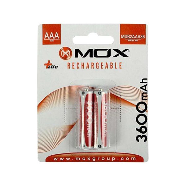 Pilha MOX AAA Recarregável 3600mAh MOB2AAA36 (2 Unidades)