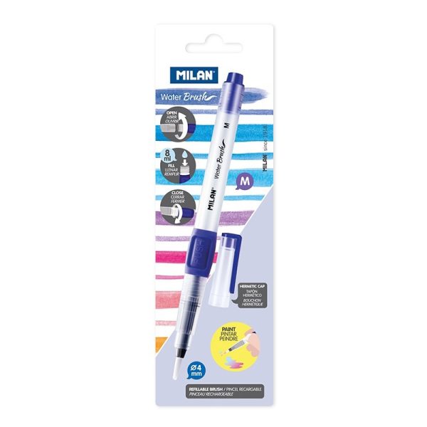 Pincel Recarregável Water Brush Milan BWM10351 0.4 mm - Azul