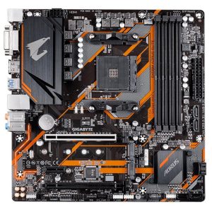 Placa Mãe Gigabyte B450M Aorus Elite AM4/4xDDR4/PCI-E/M.2/HDMI/DVI-D