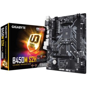 Placa Mãe Gigabyte B450M S2H AM4/2xDDR4/PCI-E/VGA/HDMI/DVI-D/SATA
