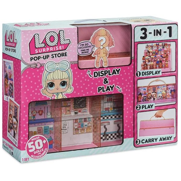 POP-UP STORE - Exiba brinque e guarde suas bonecas L.O.L. (3 em 1)