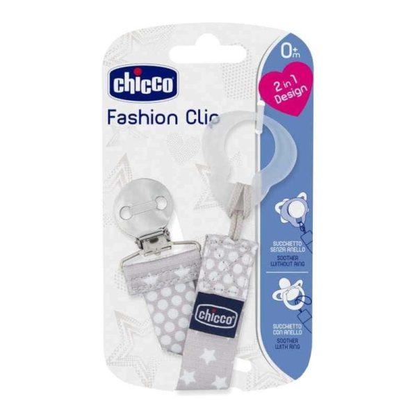 Porta Chupeta Chicco Fashion Clip 2 in 1 - Cinza