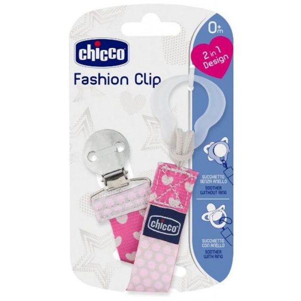 Porta Chupeta Chicco Fashion Clip 2 in 1 - Rosa