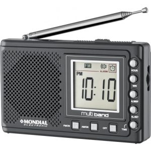 Rádio Relógio Portátil Mondial Multi Band RP-04 AM/FM Preto