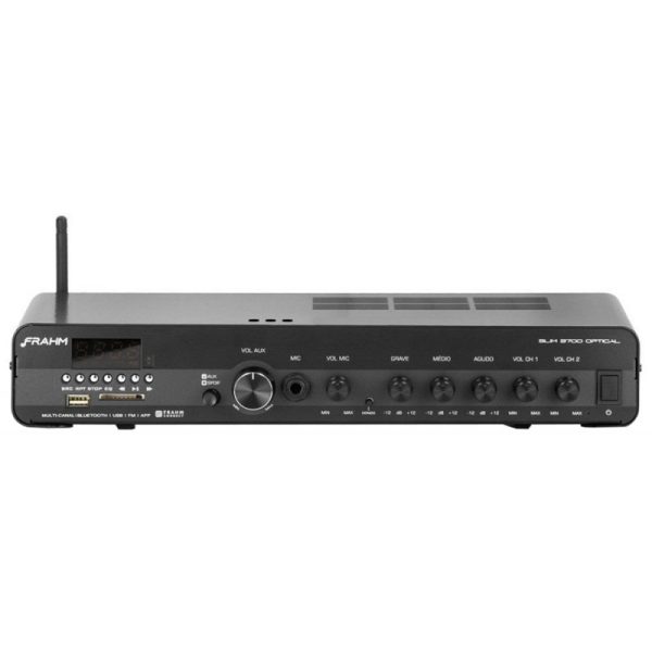 Receiver Frahm Slim 3700 OPTICAL USB/FM/SD Bivolt Preto