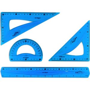 Régua Geométrica Super Flexível Keyroad KR971105 - Azul (4 Unidades)