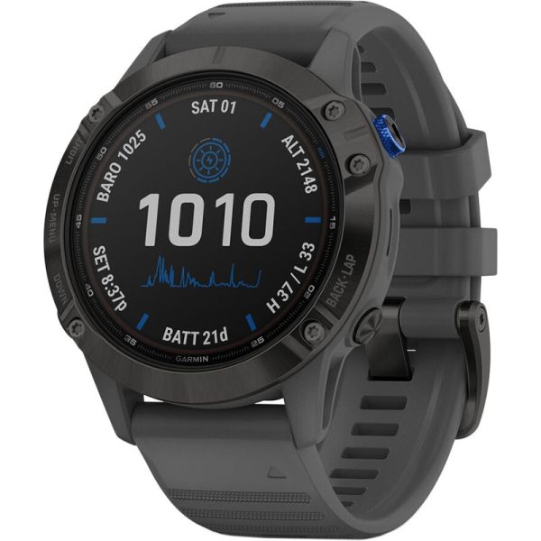 Relógio GPS Garmin Fênix 6 Pro Solar 010-02410-10 Preto/Cinza