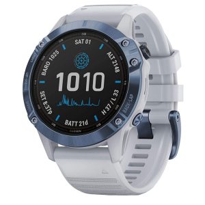Relógio GPS Garmin Fênix 6 Pro Solar 010-02410-21 - Azul/Branco