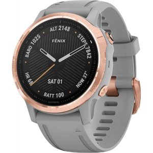 Relógio GPS Garmin Fenix 6S Sapphire 010-02159-20 - Rose Gold/Cinza