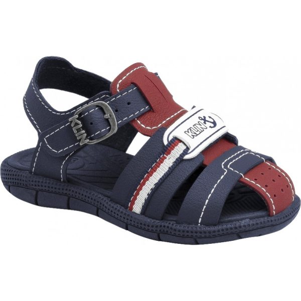 Sandália Infantil KLIN Tic Tac Casual 171 - Azul Marinho/Vermelho