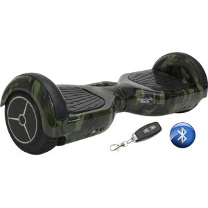 Scooter Elétrico Power Board C06BT com Roda de 6.5" Luz/BT/Controle/Bolsa Camuflado
