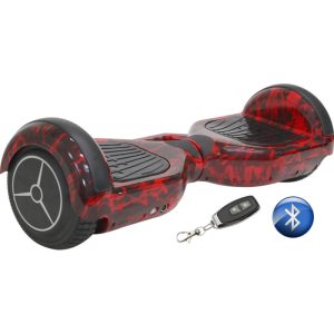 Scooter Elétrico Power Board C06BT com Roda de 6.5" Luz/BT/Controle/Bolsa Vermelho