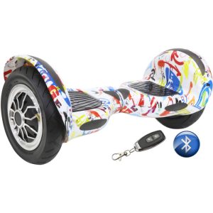 Scooter Elétrico Power Board C10BT com Roda de 10" Luz/BT/Controle/Bolsa - Branco