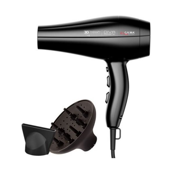 Secador de Cabelo GA.MA Diva Ceramic iON 3D Therapy Treatment 2300W - Preto (220V)