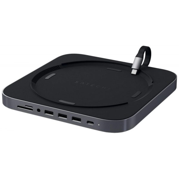 Suporte e Hub de Alumínio Satechi ST-ABHFM USB-C para Mac Mini - Space Gray