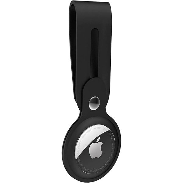 Suporte Restoo para Apple Air Tag Silicone Preto (Longo)