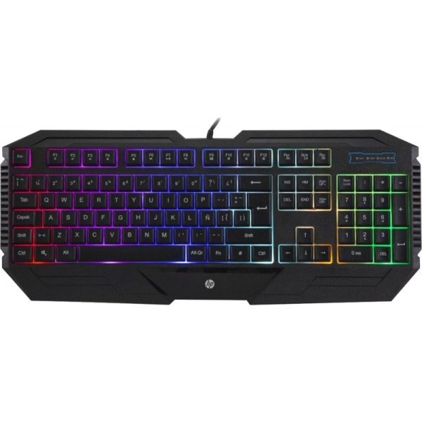 Teclado com Fio Gaming HP K110 USB - Preto (Espanhol)