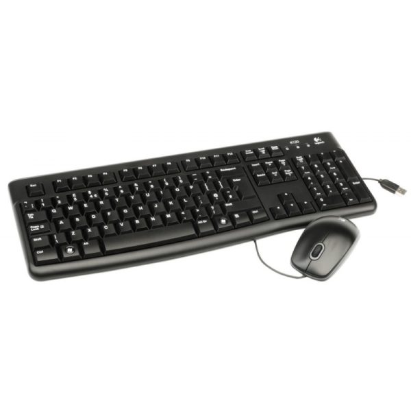 Teclado e Mouse com Fio Logitech MK120 USB - Preto (Espanhol - Português)