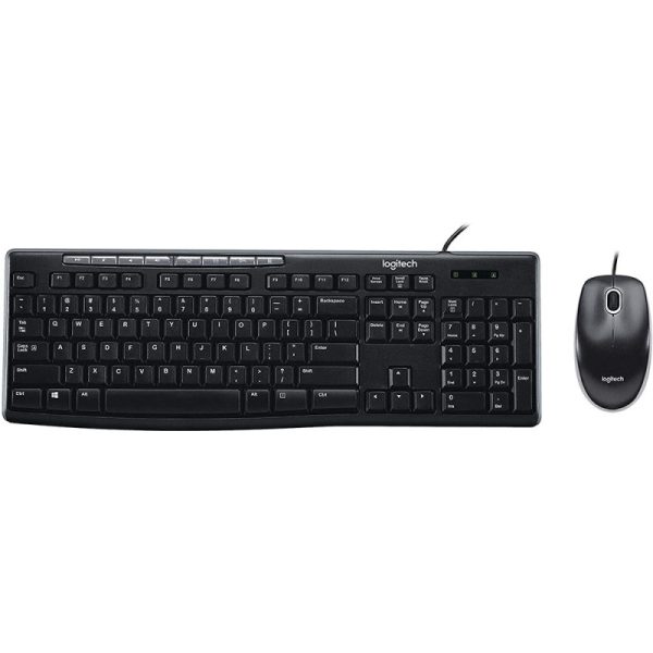 Teclado e Mouse com Fio Logitech MK200 Media Combo 920-002716 (Inglês)