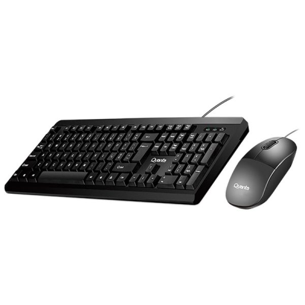 Teclado e Mouse com Fio Quanta QTKTM30 USB Português Preto