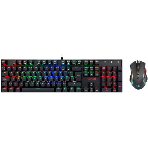 Teclado e Mouse com Fio Redragon Essentials K551RGB-BA - Preto (Espanhol)