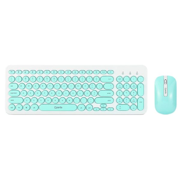 Teclado e Mouse sem Fio Quanta QTKTM20 - Turquesa (Português)