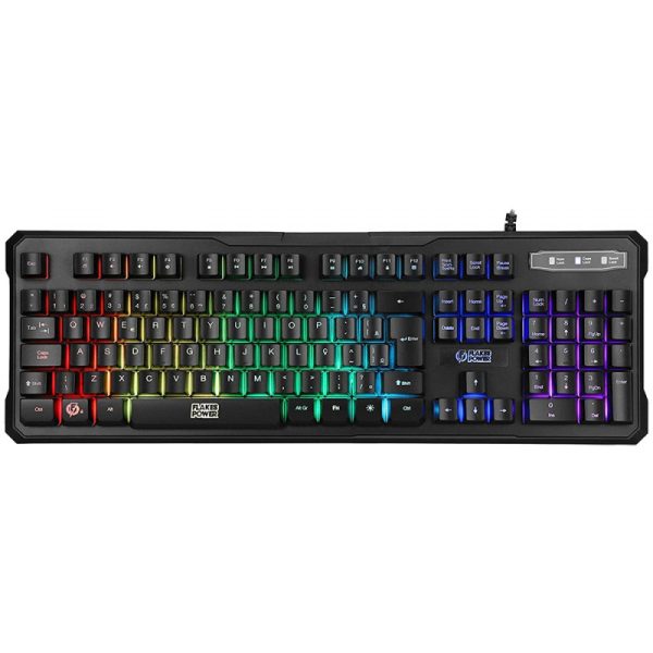 Teclado Gamer ELG Flakes Power Battle FLKT001 Membrana tripla Português