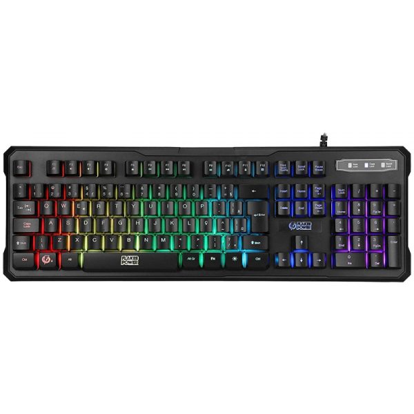 Teclado Gamer ELG Flakes Power Battle FLKT001 Membrana tripla Português