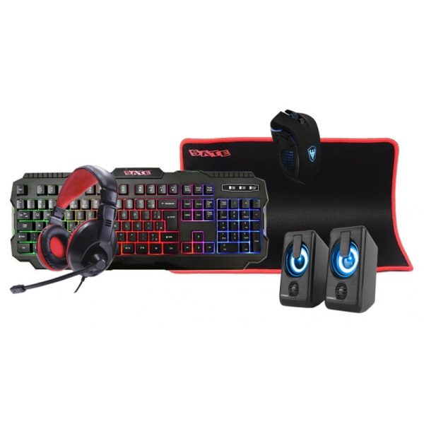 Teclado Gaming Satellite + Mouse + Mouse Pad + Headset + Speaker KG504